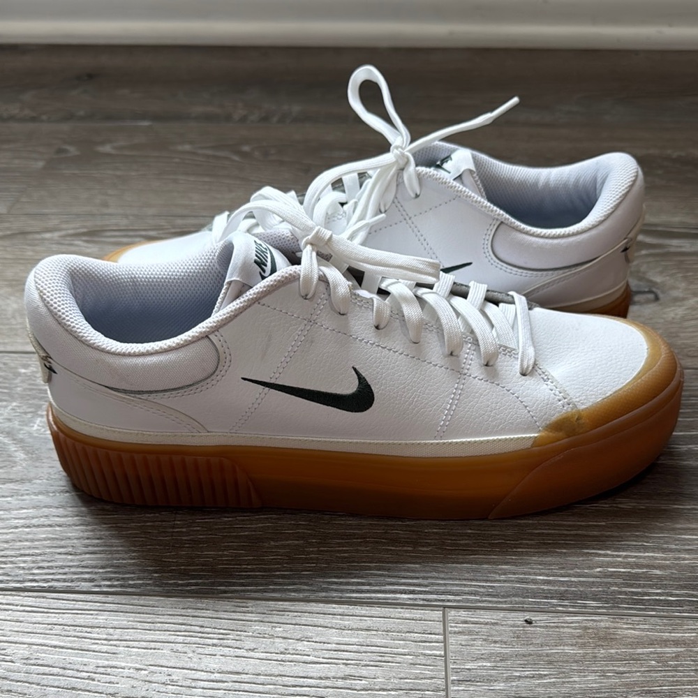 Nike Court Legacy White and Copper Rubber Sole Sneakers Women Size 11.5